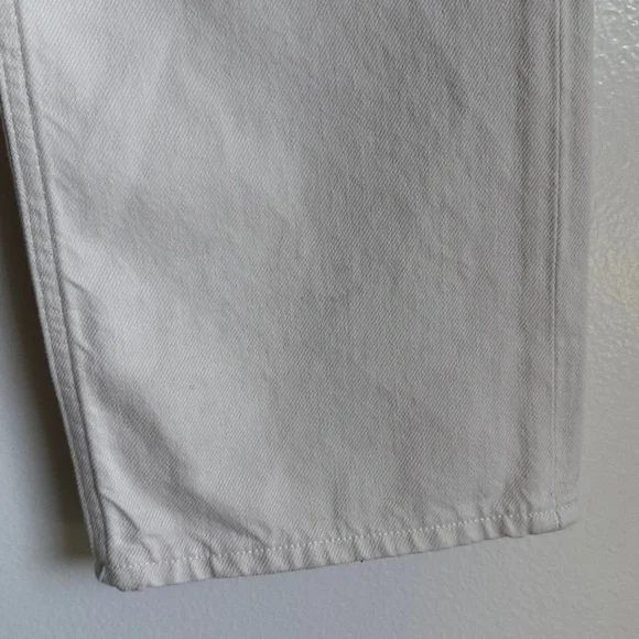 NWT Agolde 90’s Pinch Waist High Rise Straight Jeans in Color Drum Cream White - Picture 4 of 9